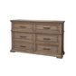 Riel 68 Inch Dresser 6 Drawers Metal Handles Solid Wood Sandy Brown By Casagear Home BM312243