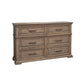 Riel 68 Inch Dresser 6 Drawers Metal Handles Solid Wood Sandy Brown By Casagear Home BM312243