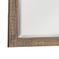 Riel 37 x 42 Dresser Mirror Square Wire Brushed Solid Wood Sandy Brown By Casagear Home BM312244