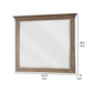 Riel 37 x 42 Dresser Mirror Square Wire Brushed Solid Wood Sandy Brown By Casagear Home BM312244