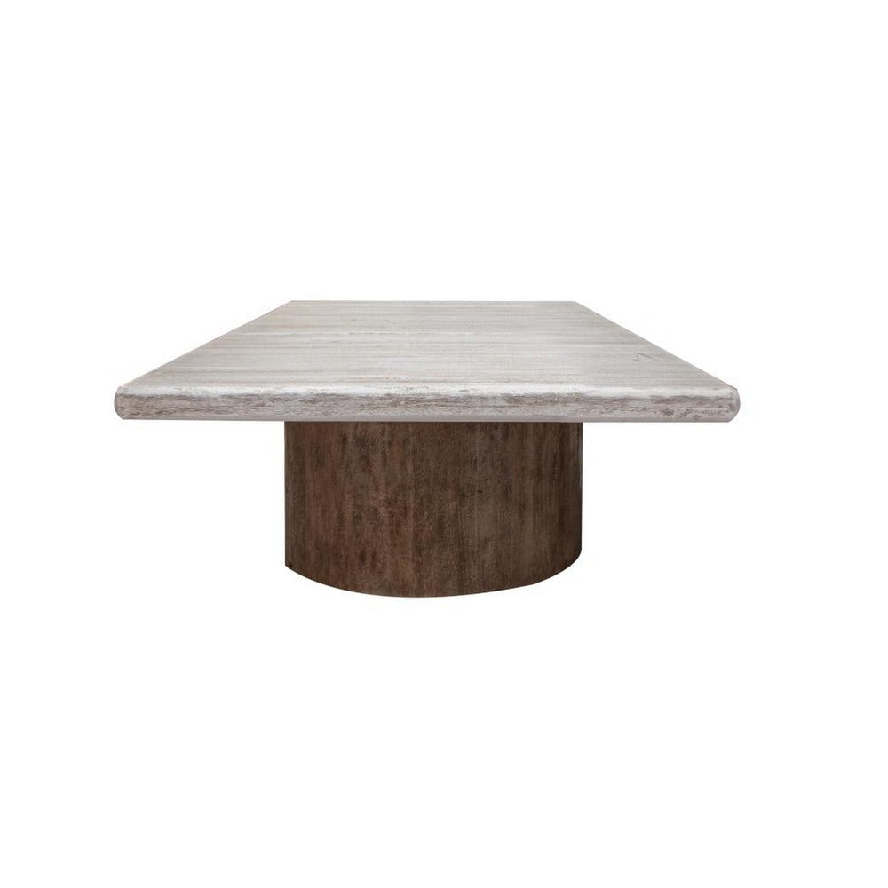 Kohl 45 Inch Cocktail Coffee Table Solid Mango Wood Light Cream Brown By Casagear Home BM312247