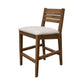 Texu 30 Inch Barstool Chair Set of 2 Peanut Brown Solid Wood Fabric By Casagear Home BM312249