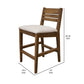 Texu 30 Inch Barstool Chair Set of 2 Peanut Brown Solid Wood Fabric By Casagear Home BM312249