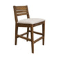 Texu 30 Inch Barstool Chair Set of 2 Peanut Brown Solid Wood Fabric By Casagear Home BM312249