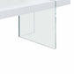 79 Inch Dining Table White Rectangular Lacquer Top L-Shape Glass Legs By Casagear Home BM312250