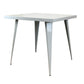 Oran 32 Inch Dining Table Square Metal Top Tapered Legs White Finish By Casagear Home BM312252