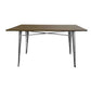 Matie 55 Inch Dining Table Rectangular Wood Top Metal Legs Natural By Casagear Home BM312254