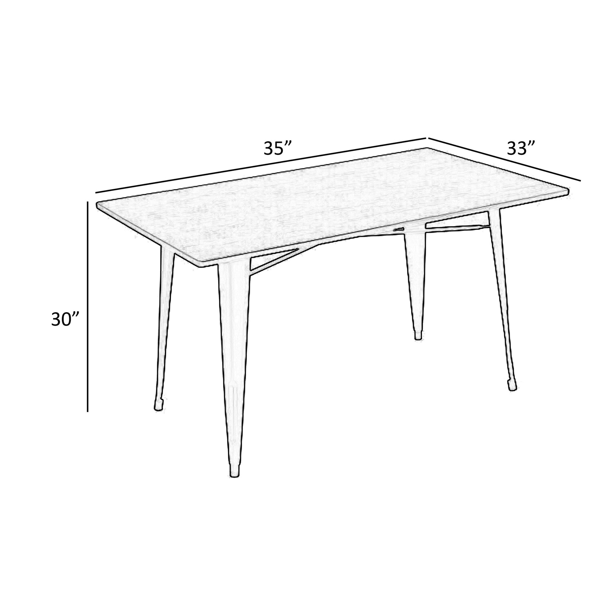 Matie 55 Inch Dining Table Rectangular Wood Top Metal Legs Natural By Casagear Home BM312254