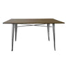 Matie 55 Inch Dining Table Rectangular Wood Top Metal Legs Natural By Casagear Home BM312254