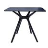 Filia 29 Inch Outdoor Dining Table Rectangular Top Tapered Legs Black By Casagear Home BM312261