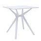 Filia 29 Inch Outdoor Dining Table Rectangular Top Tapered Legs White By Casagear Home BM312262