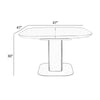 47-63 Inch Extendable Dining Table Beveled Edge White Glass Steel Base By Casagear Home BM312263