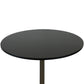 Mari 36 Inch Counter Height Table Black Round Top and Stainless Steel Base By Casagear Home BM312264