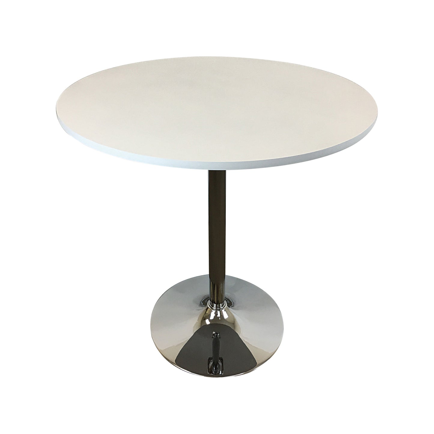 Mari 36 Inch Counter Height Table White Round Top and Stainless Steel Base By Casagear Home BM312265