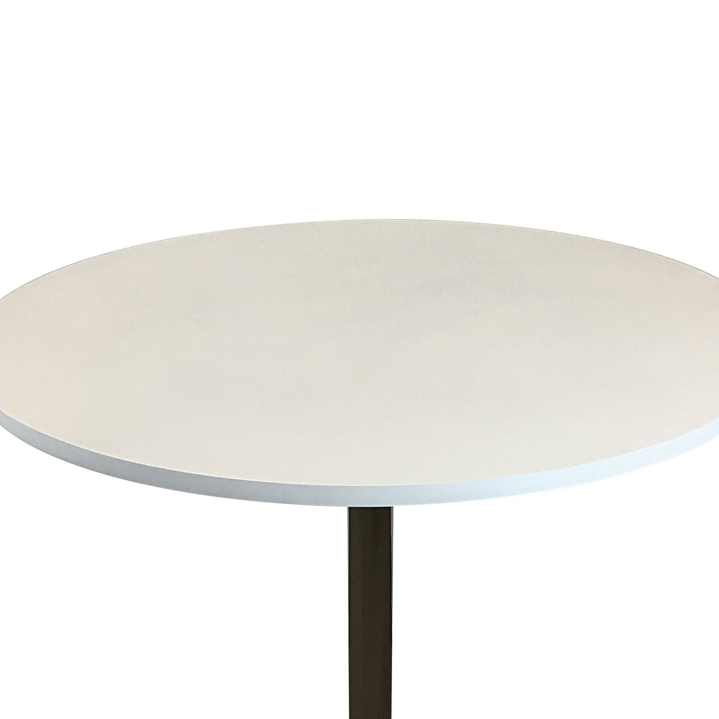 Mari 36 Inch Counter Height Table White Round Top and Stainless Steel Base By Casagear Home BM312265