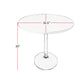 Mari 36 Inch Dining Table Smooth White Round Top and Stainless Steel Base By Casagear Home BM312267