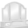 Cole 56 Inch Vanity Desk with Stool Storage Drawers Mirrors White Wood By Casagear Home BM312291