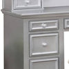 Cael 60 Inch Vanity Desk with Stool Drawers 3 Sided Mirror Silver Wood By Casagear Home BM312294