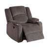 Finlo 40 Inch Power Recliner Chair USB Port Plush Brown Chenille Fabric By Casagear Home BM312302