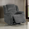 Cerys 40 Inch Power Recliner, USB, Plush Cushioned Gray Chenille Fabric By Casagear Home