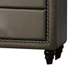 Seth 50 Inch Tall Dresser Chest 5 Drawers Solid Wood Gray Faux Leather By Casagear Home BM312316