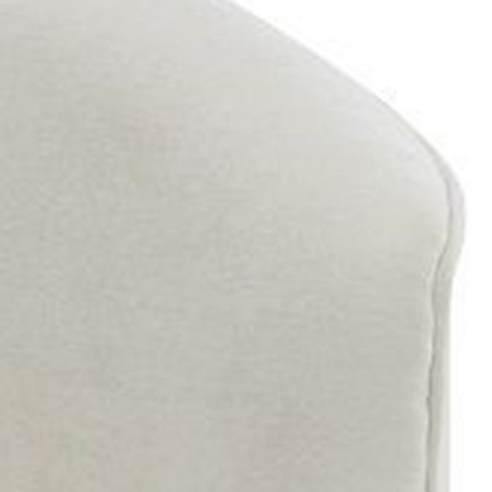 Oggy 39 Inch Accent Chair with 1 Pillow Barrel Shape Soft Beige Chenille By Casagear Home BM312342