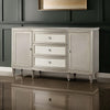 Kyna 66 Inch Sideboard Console 3 Drawers 2 Cabinets Stone Top Champagne By Casagear Home BM312349