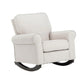 37 Inch Rocking Chair Pocket Coil Seat Wood Frame Soft Beige Upholstery By Casagear Home BM312355