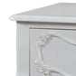 26 Inch Nightstand Table with 1 Drawer Rose Inlay Queen Anne Legs Gray By Casagear Home BM312359