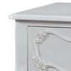 26 Inch Nightstand Table with 1 Drawer Rose Inlay Queen Anne Legs Gray By Casagear Home BM312359