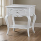 26 Inch Nightstand Table with 1 Drawer, Rose Inlay, Queen Anne Legs, Gray By Casagear Home