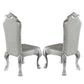 Ally 25 Inch Side Chair Set of 2 Curved Top Carved Scrolled Motifs White By Casagear Home BM312360