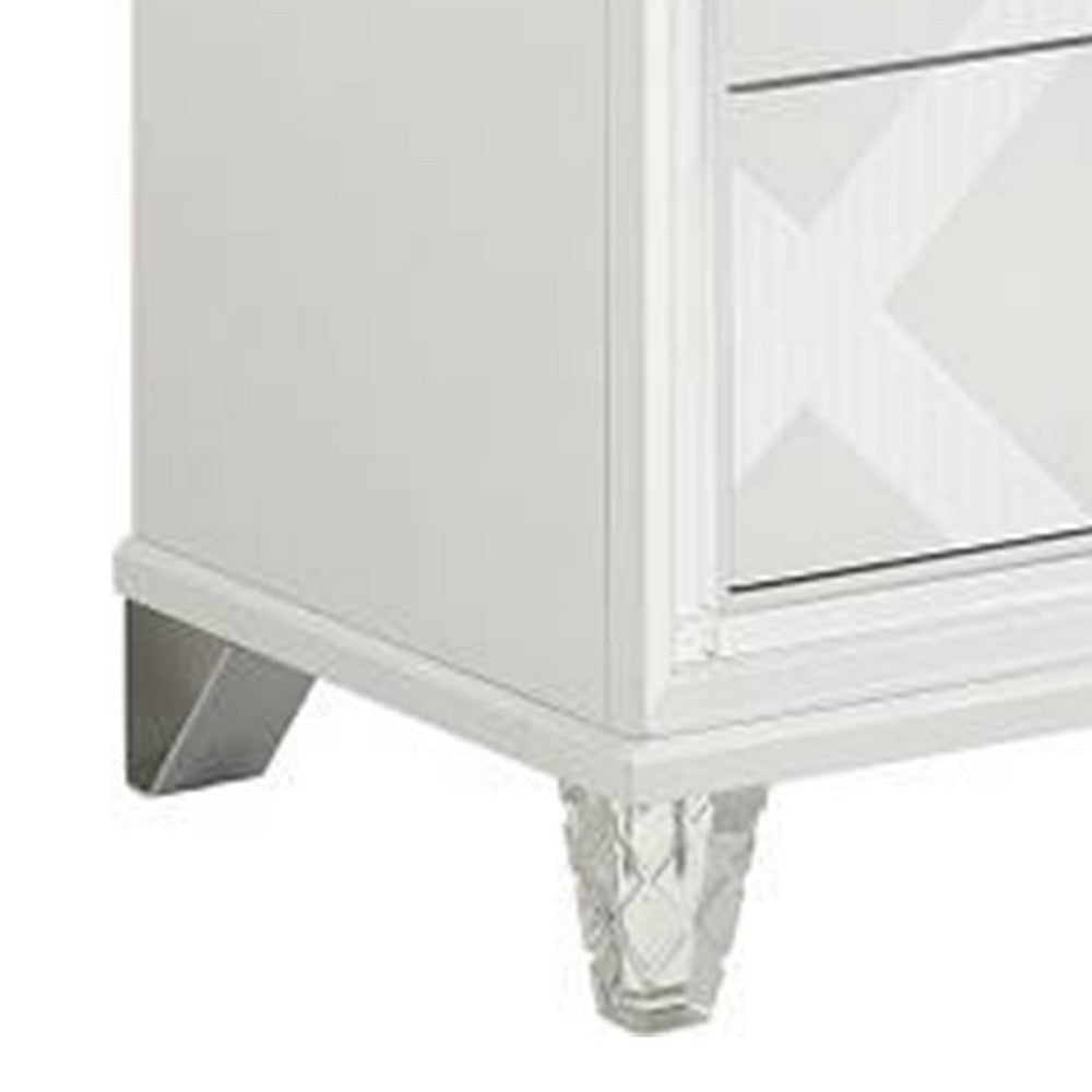 Kyla 55 Inch Tall Dresser Chest 5 Drawer Mirror Trim White Wood Frame By Casagear Home BM312364