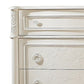 Dorie 52 Inch Tall Dresser Chest 5 Drawers Molded Trim Ivory White Wood By Casagear Home BM312367