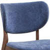 Evis 23 Inch Side Dining Chair Set of 2 Walnut Brown Soft Blue Fabric By Casagear Home BM312374