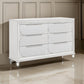 Rara 64 Inch Wide Dresser 6 Drawers Mirror Trim Acrylic Legs White By Casagear Home BM312378