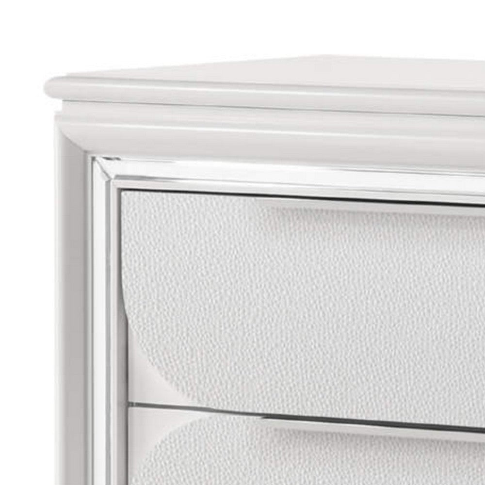 Rara 51 Inch Tall Dresser Chest 5 Drawer Mirror Trim Acrylic White By Casagear Home BM312379