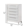 Rara 51 Inch Tall Dresser Chest 5 Drawer Mirror Trim Acrylic White By Casagear Home BM312379