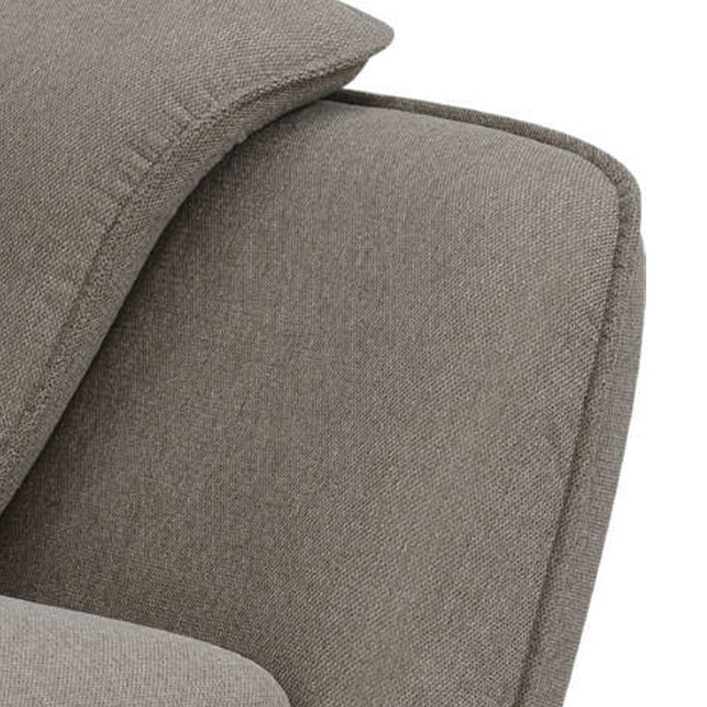 Naeli 47 Inch Accent Chair Compact Modern Design Brown Linen Upholstery By Casagear Home BM312386