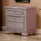 Auri 27 Inch Nightstand with 2 Drawer, Molded Trim Floral Motifs, White By Casagear Home