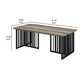 Nori 47 Inch Coffee Table Distressed Brown Top Black Metal Slatted Base By Casagear Home BM312391