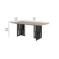 Nori 72 Inch Dining Table Distressed Brown Top Black Metal Slatted Base By Casagear Home BM312392