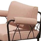 Rain 33 Inch Patio Armchair Sectional Design Black Metal Pink Fabric By Casagear Home BM312395