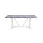 Joyce 78 Inch Dining Table Modern Faux Stone Top White Finished Wood Base By Casagear Home BM312408