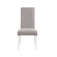 Joyce 26 Inch Side Dining Chair Set of 2 Gray Linen Upholstery White Wood By Casagear Home BM312409