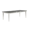 Kate 72-90 Inch Dining Table Gray Extendable Rectangular Top White Wood By Casagear Home BM312414