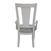 Kate 24 Inch Dining Armchair Set of 2 Light Gray Linen White Wood Frame By Casagear Home BM312416