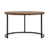 Nesting Coffee Table Set of 2 Natural Brown Wood Black Iron Frame By Casagear Home BM312421