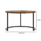 Nesting Coffee Table Set of 2 Natural Brown Wood Black Iron Frame By Casagear Home BM312421