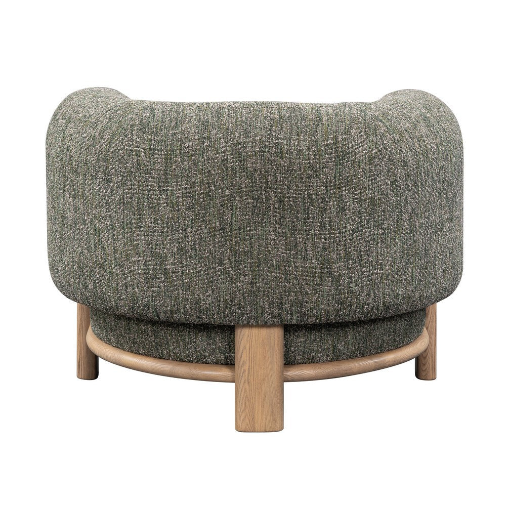 Kios 39 Inch Accent Chair Soft Muted Green Polyester Natural Ash Wood By Casagear Home BM312442